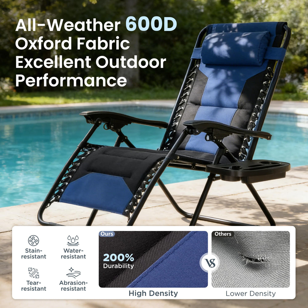 Zero Gravity Chairs Set of 2 Navy Z4334