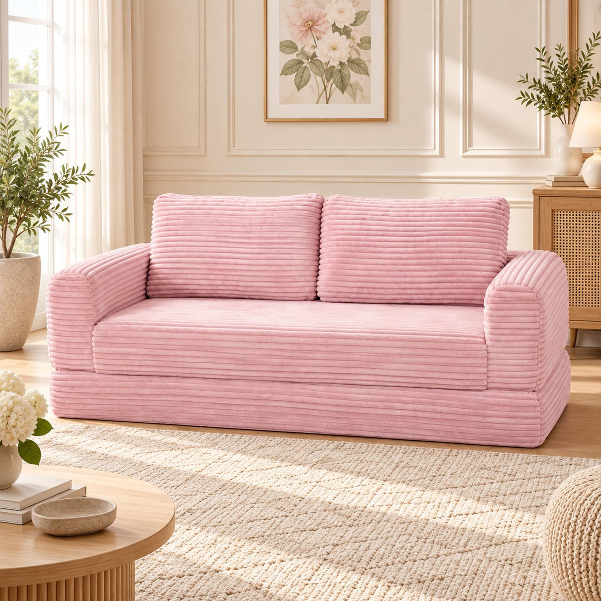 Pink Convertible Sofa Bed R67442