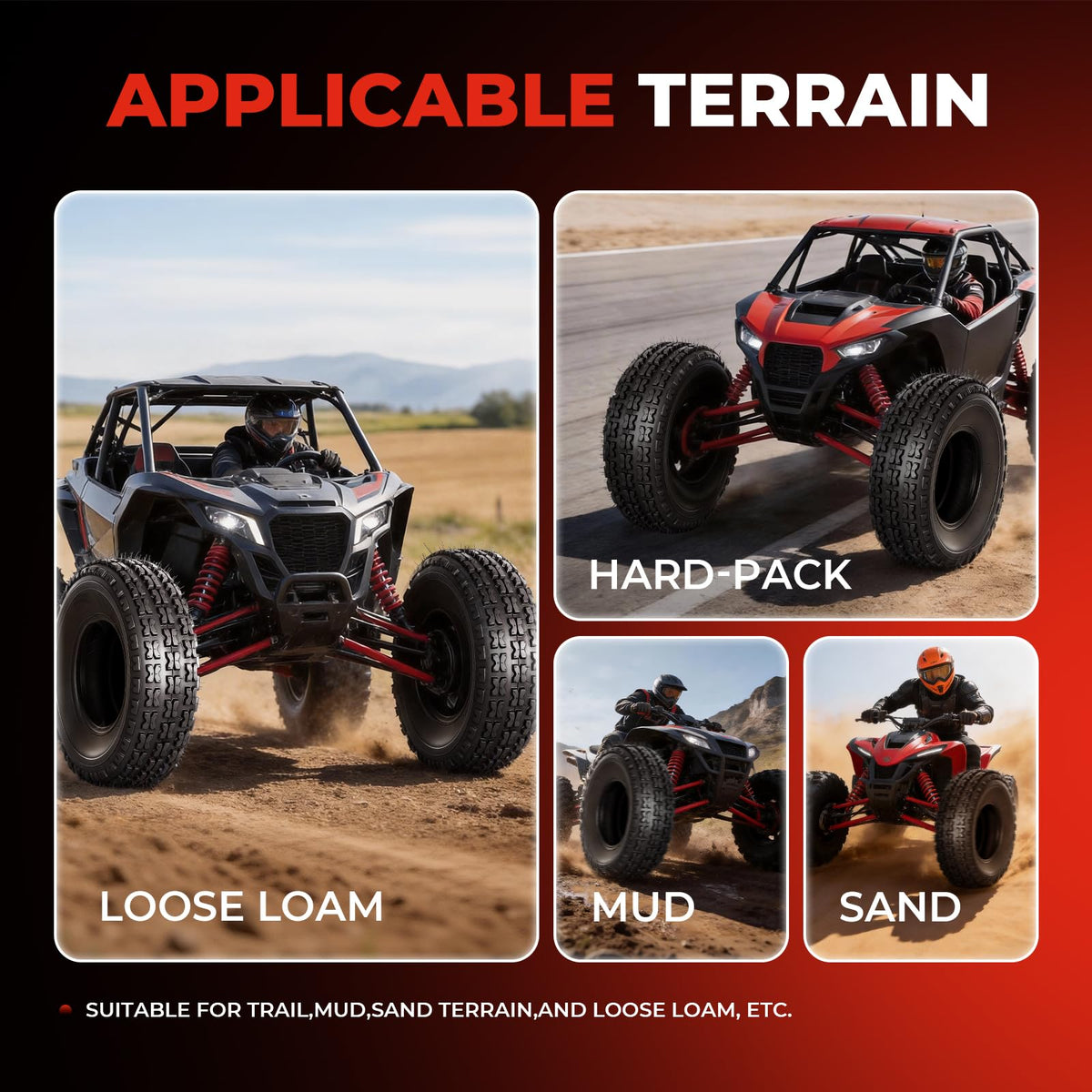 Set of 4 All Terrain ATV/UTV Tires E70654