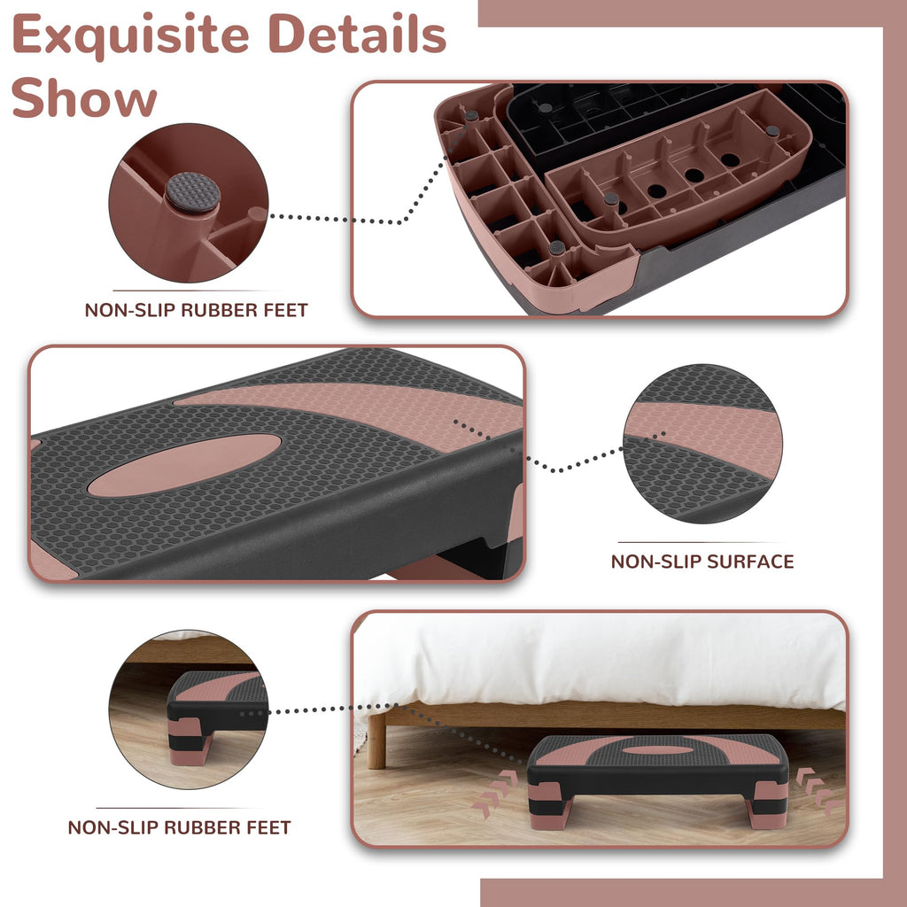 Adjustable Step Aerobic Platform with Risers Q282