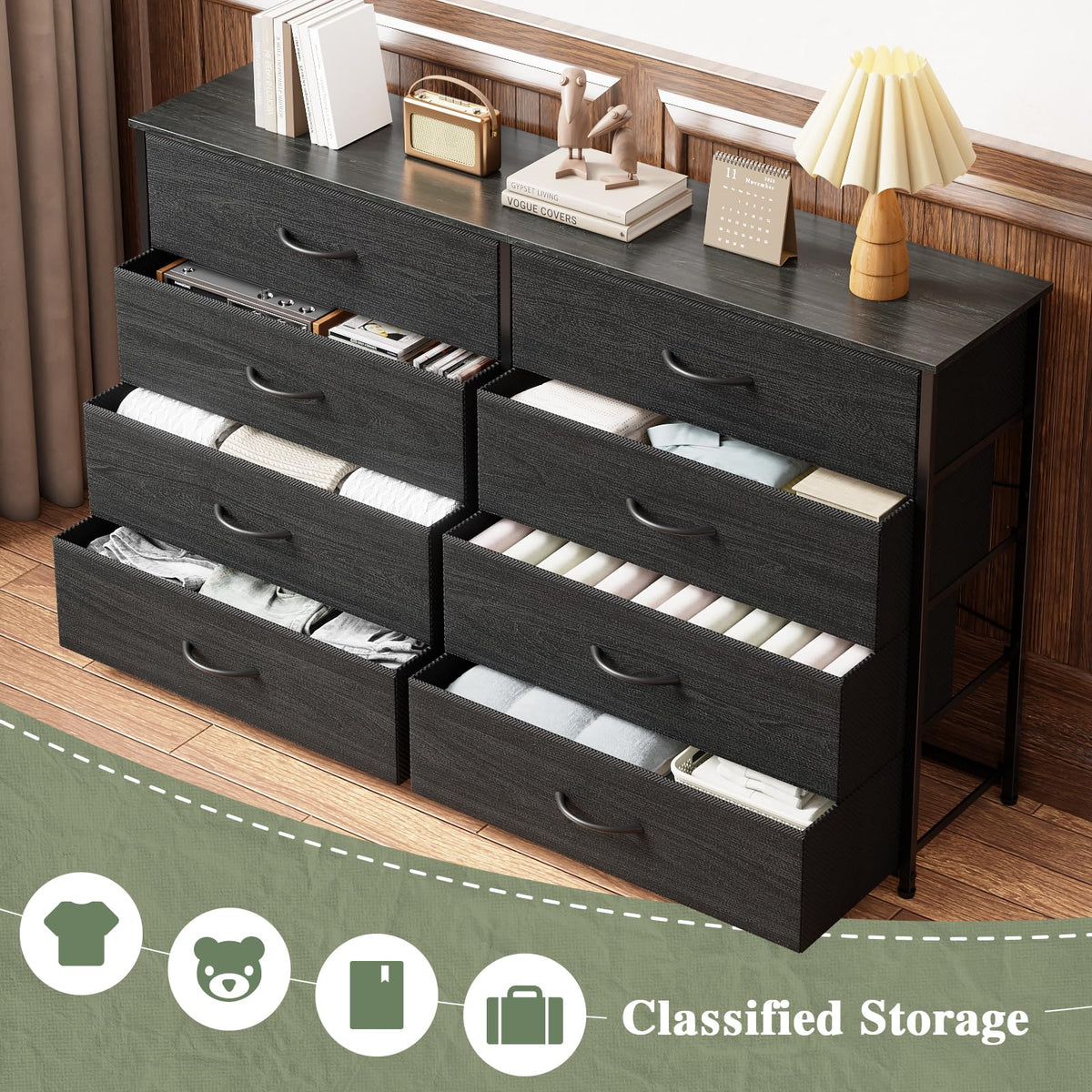 Wide 8 Drawer Dresser P927