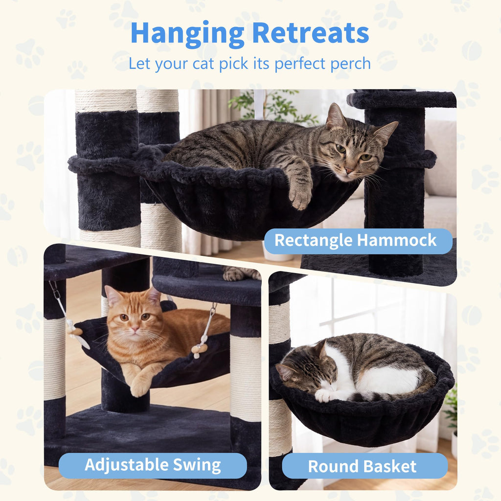 71-Inch-Tall Cat Tree with 2 Perches A96288