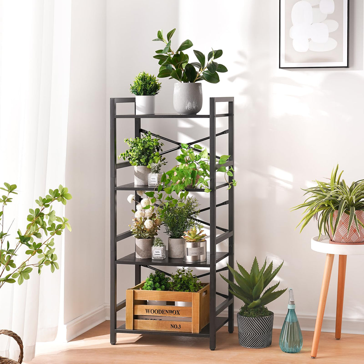 4 Tier Metal Wood Bookshelf C88335