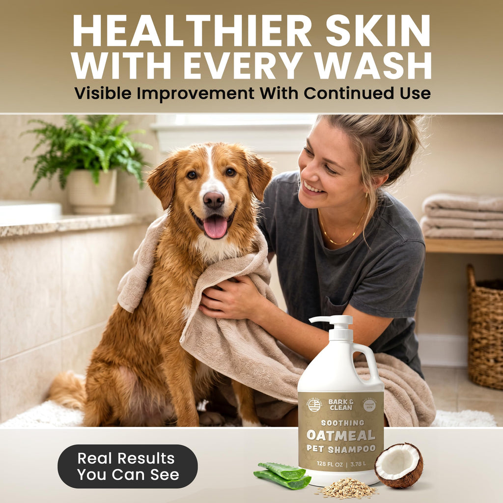 Oatmeal Dog Shampoo 1 Gallon with Pump Hypoallergenic Aloe Vera Coconut Oil G58397