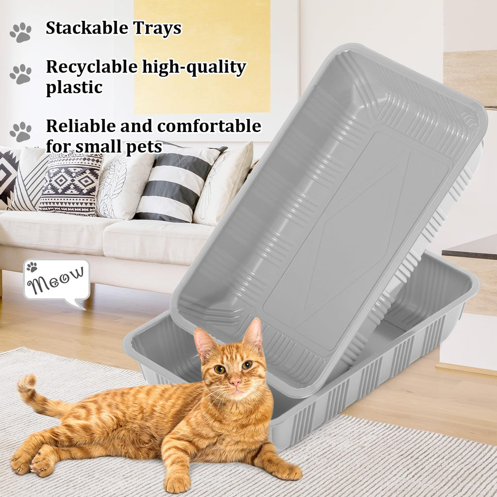 30 Pack Disposable Litter Boxes for Cats Gray U1978