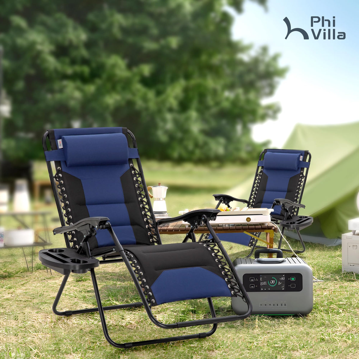 Zero Gravity Chairs Set of 2 Navy Z4334