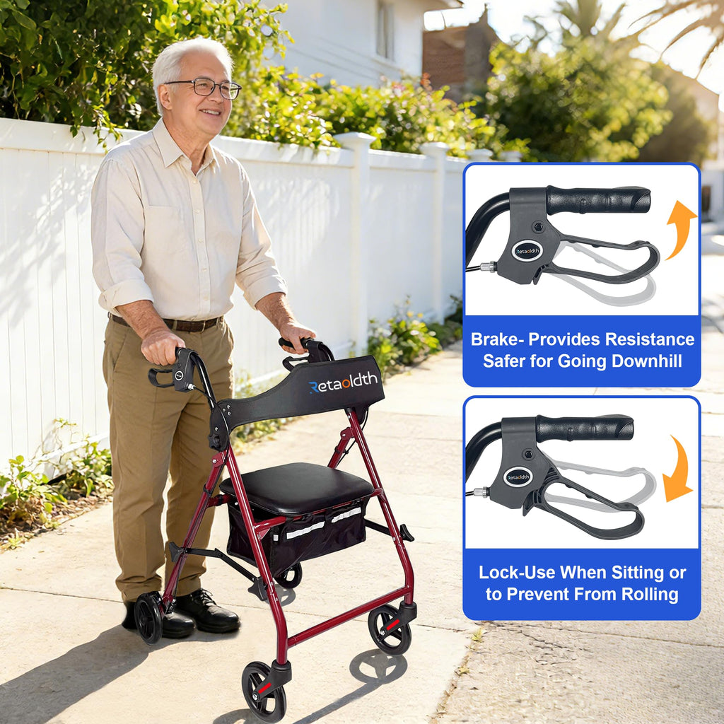 Foldable Rolling Walker with Seat K5834