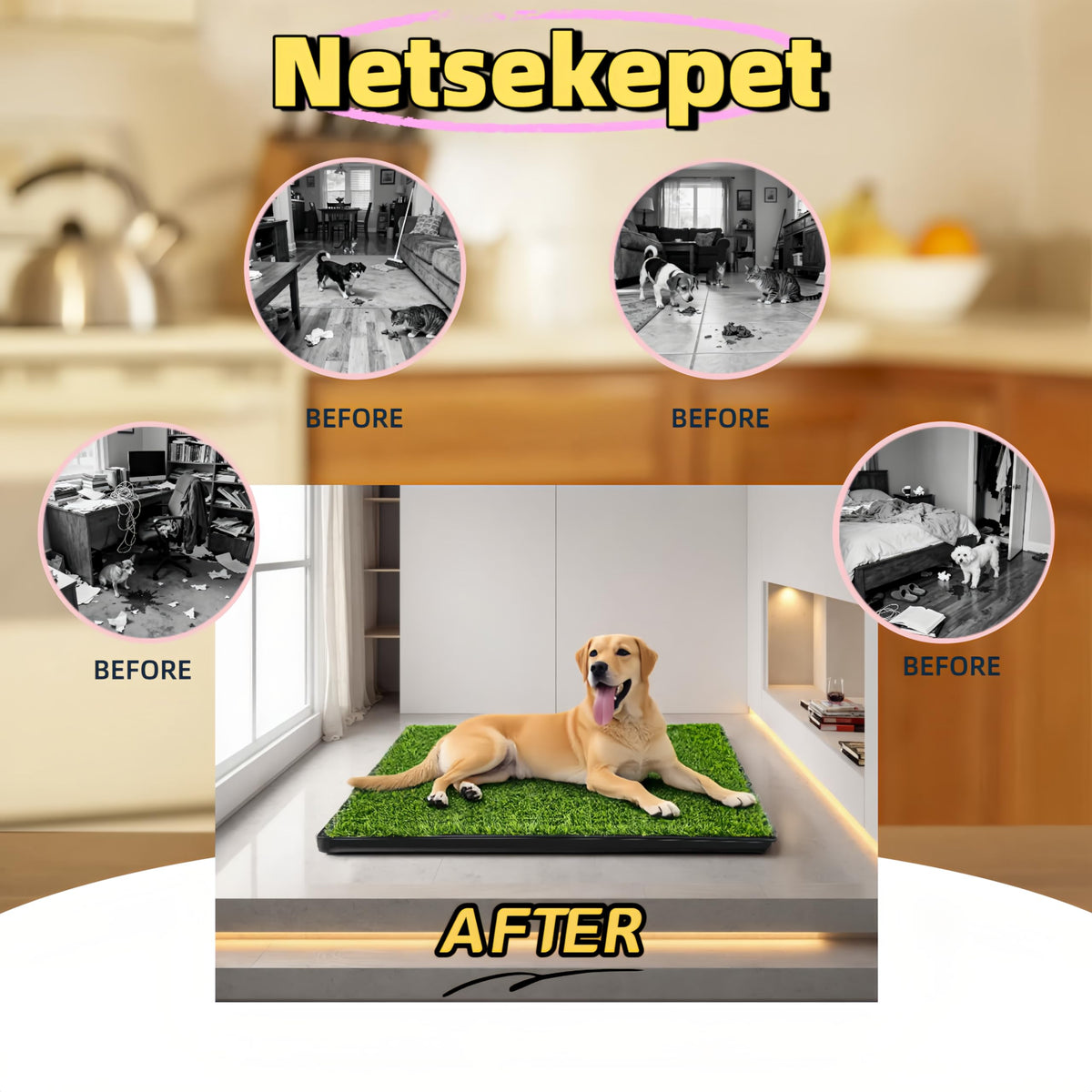 30''X20'' Artificial Turf Dog Grass Pad with Tray J1289