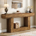 63" Farmhouse 2-Tier Console Table with U-Shaped Base Q9485