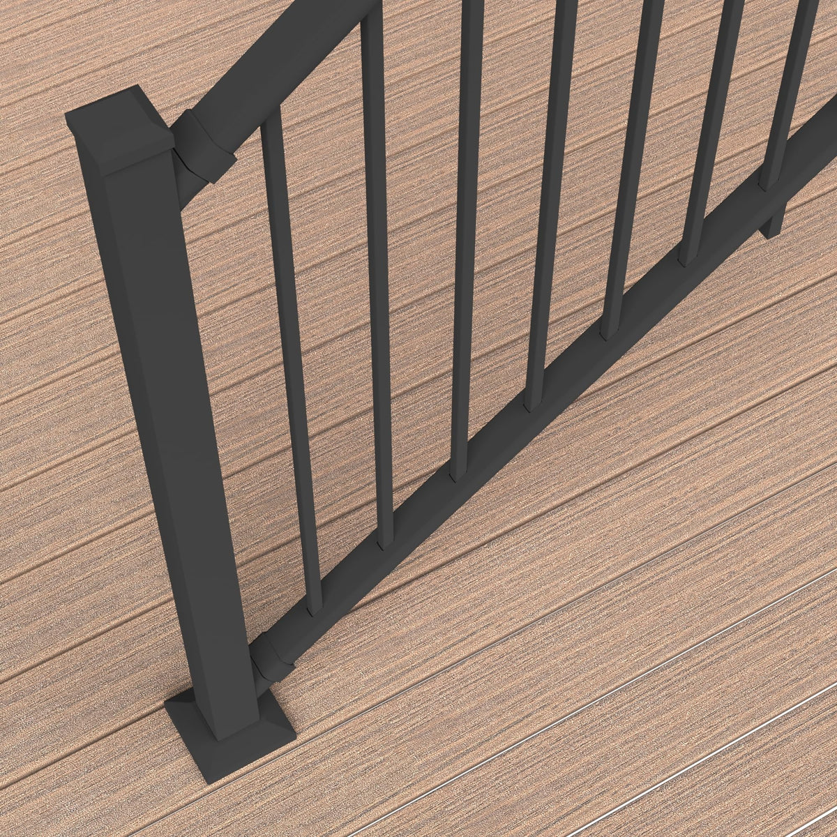 6 ft. x 42 in. Textured Black Aluminum Stair Rail Kit H37229